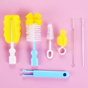 Kid Keeper Baby Bottle Brush Cleaner Set Nylon Sponge Cleaning Brush Blue (Option: blue)