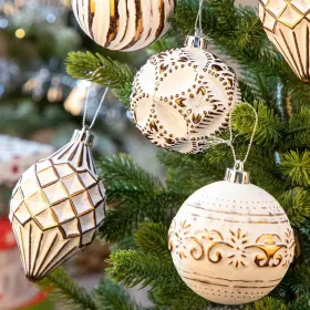16PCS Shatterproof Christmas Ball Ornaments Set, Hand-Painted Holiday Decor With Assorted Sizes & Designs For Christmas Tree Thanksgiving Party D (Option: Bronze)