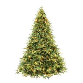 Artificial 4ft Green Christmas Tree With 856 PE PVC Mixed Branch Tips, 150L Warm White Led, Steel Wire, Hinged Premium & Foldable Base For Indoor (Option: Default title)